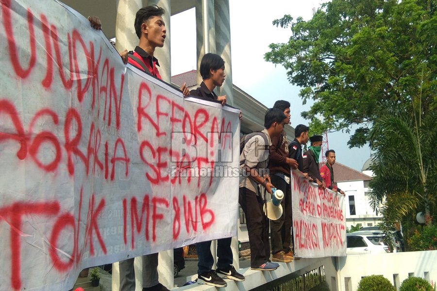 DEMO Gabungan Organisasi Mahasiswa di Pandeglang Sebut Reforma Agraria Jokowi Palsu