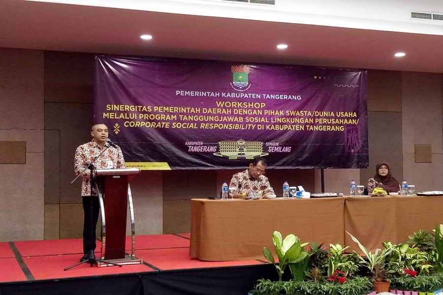 Bupati Tangerang Ahmed Zaki Iskandar Sambutan Forum CSR