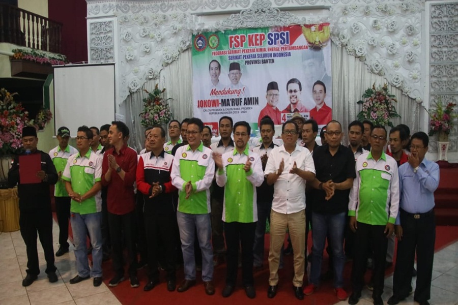 FSP KEP SPSI Banten deklarasi dukung Jokowi-Ma'ruf Amin