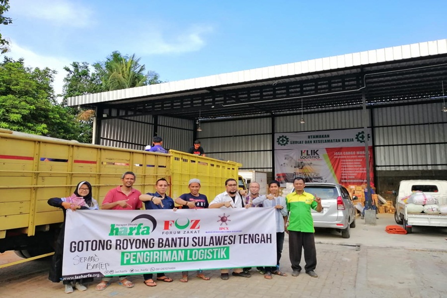 Laz Harfa Banten Kirim Logistik ke Sulteng