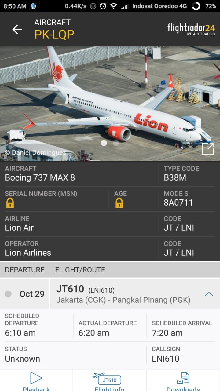 PESAWAT LION AIR JT-610